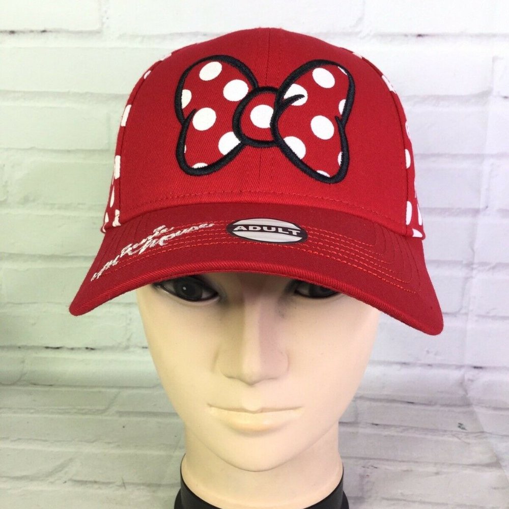Disney Minnie Mouse Polka Dots Bow Strapback Hat